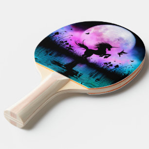 Pala De Ping Pong Unicornio con pequeño hada