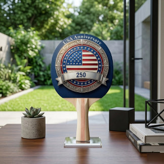 Pala De Ping Pong USA 250º Aniversario Patrimonio Americano Patrióti