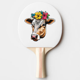 Pala De Ping Pong Vaca de flores