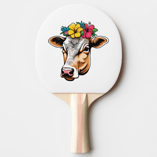 Pala De Ping Pong Vaca de flores (Anverso)