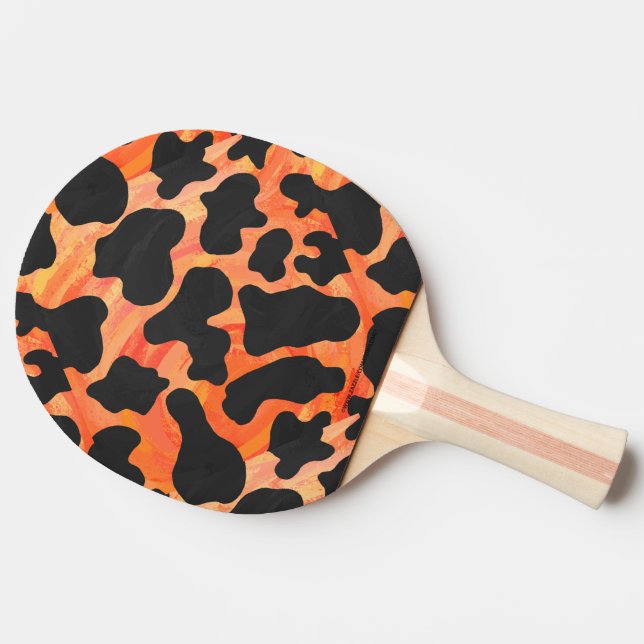 Pala De Ping Pong Vaca Estampado de Negro y Naranja (Lateral)