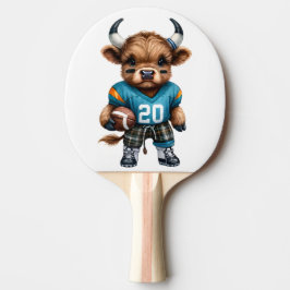 Pala De Ping Pong Vacas de las Tierras Altas y Fútbol Americano