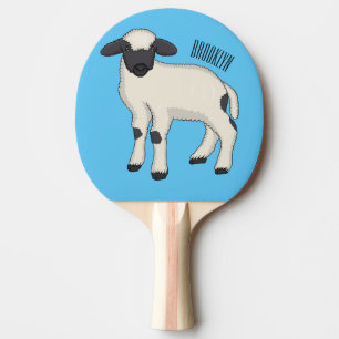 Pala De Ping Pong Valais Blacknose sheep cartoon illustration