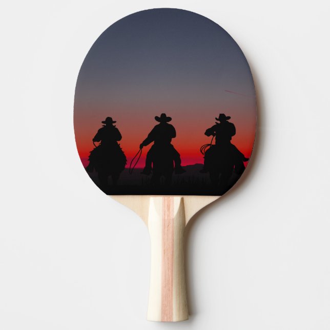 Pala De Ping Pong vaquero al atardecer (Anverso)