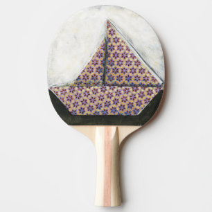 Pala De Ping Pong Velero de Origami en el papel del diseño de la