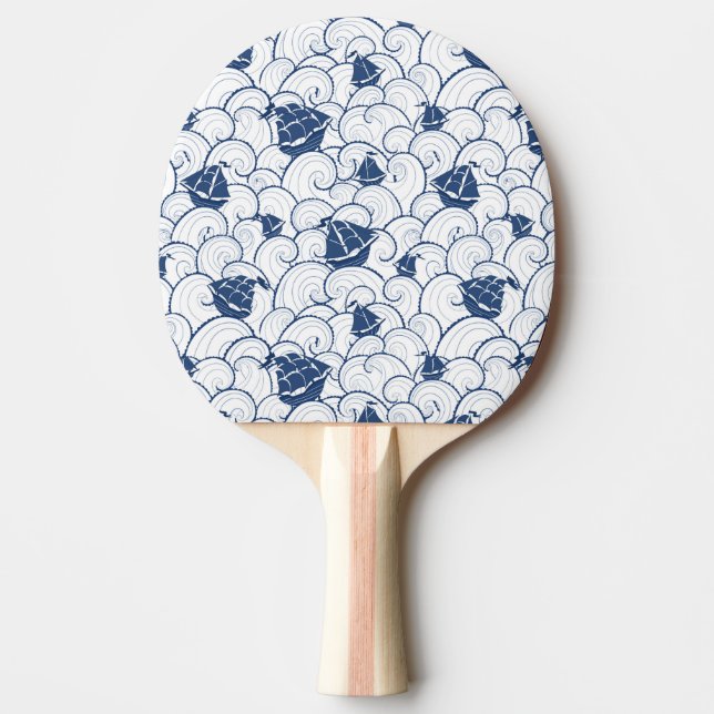 Pala De Ping Pong Veleros en el modelo del mar (Anverso)