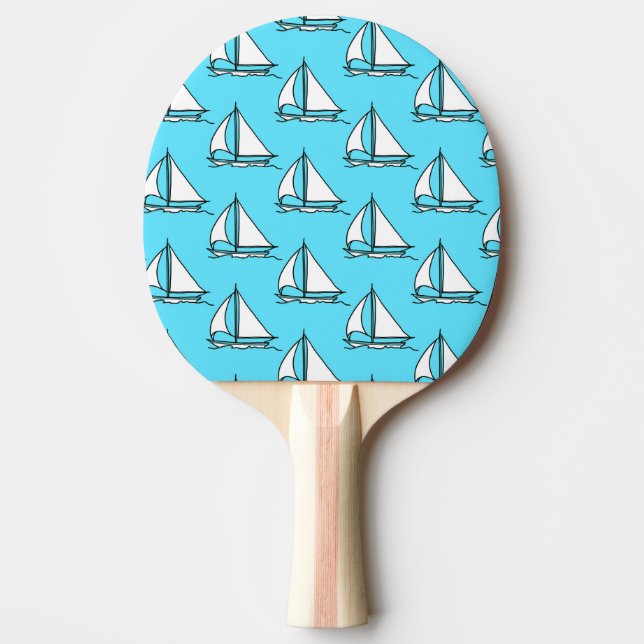 Pala De Ping Pong Veleros en modelo azul del mar (Anverso)