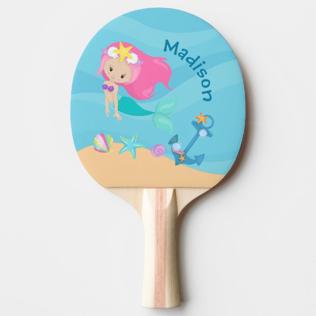 Pala De Ping Pong Verano personalizado de los niños con Chica de Sir (Anverso)