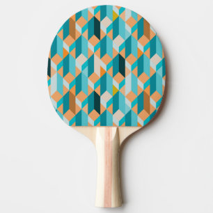 Pala De Ping Pong Verde azulado y naranja forma el modelo