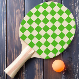 Pala De Ping Pong Verde Kelly y Cuadros de Crema