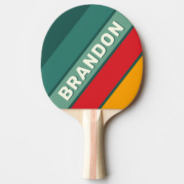 Pala De Ping Pong Verde Negrita Rayado con Nombre