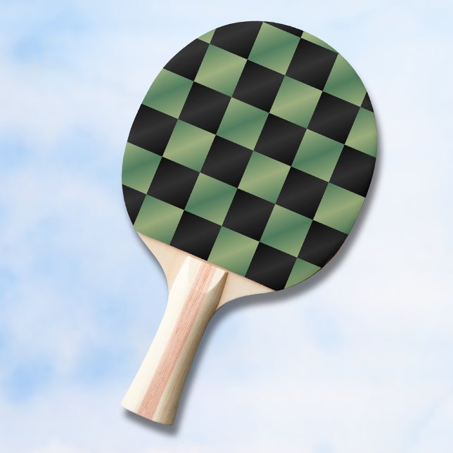 Pala De Ping Pong Verde Oliva Moderno Negro Gradiente Cuadriculado  (Subido por el creador)
