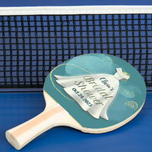 Pala De Ping Pong Vestido de novia para ducha de boda destellos de o