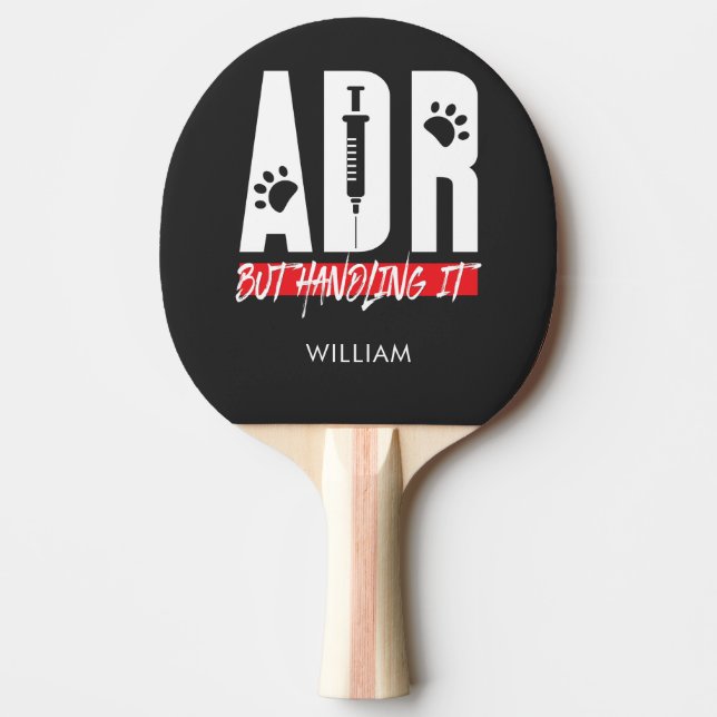Pala De Ping Pong Vet Tech ADR, Pero Manejando A Un Personalizado Ve (Anverso)