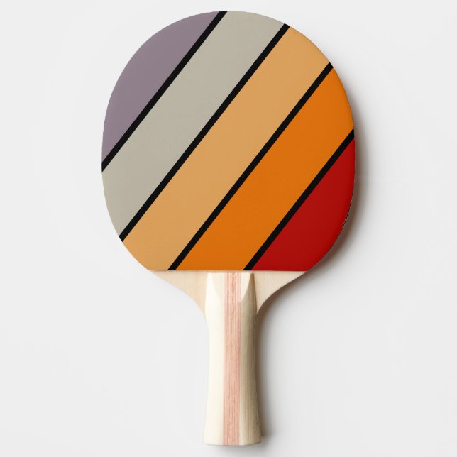 Pala De Ping Pong Vibe retro arcoiris negrita a rayas (Anverso)