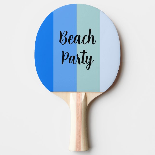 Pala De Ping Pong Vibes de playa, franjas azules (Anverso)