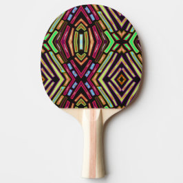 Pala De Ping Pong Vibra de Vidrio Teñido Patrón de Joyas Coloridas