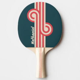 Pala De Ping Pong Vibra Retro Turquesa con Nombre