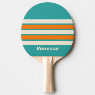 Pala De Ping Pong Vibración Retro de Brisa Marina a Través de Franja