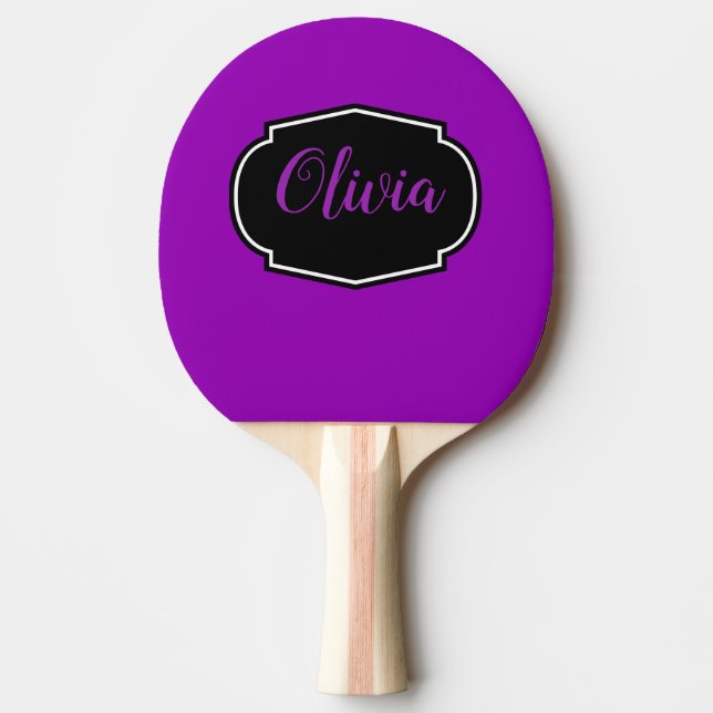 Pala De Ping Pong Vibrante, audaz morado personalizado (Anverso)