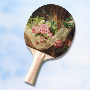 Pala De Ping Pong Vida fija con Rosas en un piso forestal - Lach A.