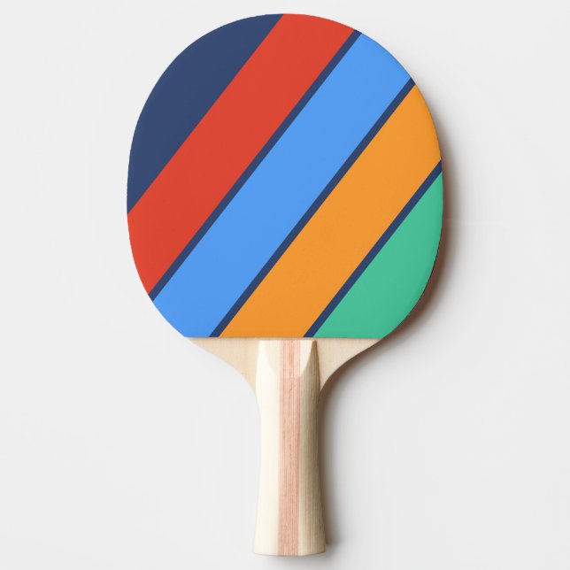 Pala De Ping Pong Viejo Arcoíris Retro Negrita Escolar (Anverso)