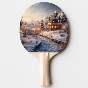 Pala De Ping Pong Villa acogedora en el ilustracion de los Navidades