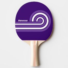 Pala De Ping Pong Viñas Retro con Rizo y Franjas con Nombre