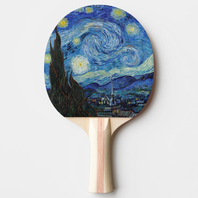 Pala De Ping Pong Vincent Van Gogh Starry Night Vintage Bella Artes (Anverso)