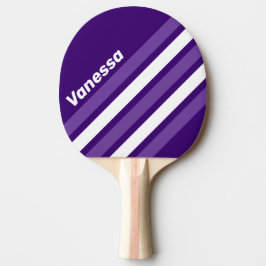 Pala De Ping Pong Viñedo Retro con Franjas en Ángulo y Nombre