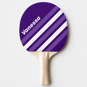Pala De Ping Pong Viñedo Retro con Franjas en Ángulo y Nombre