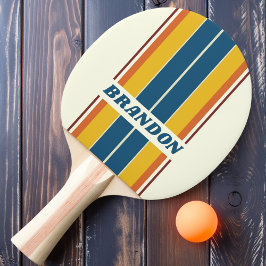 Pala De Ping Pong Vintage 5 tiras de placa con nombre