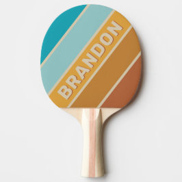 Pala De Ping Pong Vintage Arcoíris del Desierto Estampado con Nombre