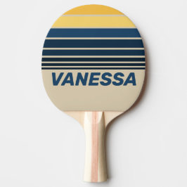 Pala De Ping Pong Vintage Beach Sand Horizon Striping with Name