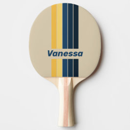 Pala De Ping Pong Vintage Beach Sand Pin Striped with Name