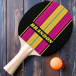 Pala De Ping Pong Vintage Dark 80s Tiras de tablero con nombre