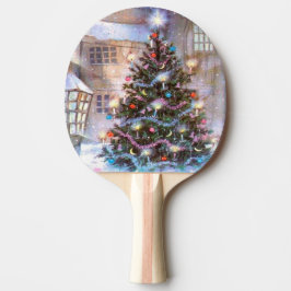 Pala De Ping Pong Vintage de árbol de Navidad