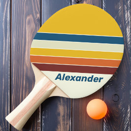 Pala De Ping Pong Vintage deportivo cinco rayas con nombre