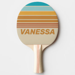 Pala De Ping Pong Vintage Desert Rainbow Horizon Striping with Name