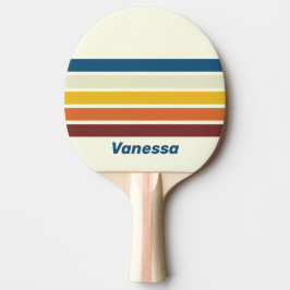 Pala De Ping Pong Vintage Five Across Striping with Name