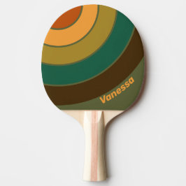 Pala De Ping Pong Vintage Forest Marsh Circle Stripe with Name