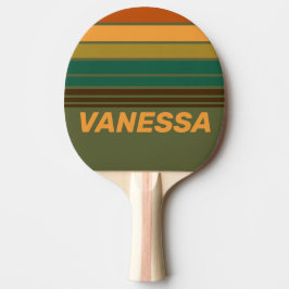 Pala De Ping Pong Vintage Forest Marsh Horizon Striping with Name