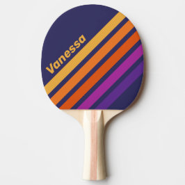 Pala De Ping Pong Vintage Grape Rainbow Angled Striping with Name