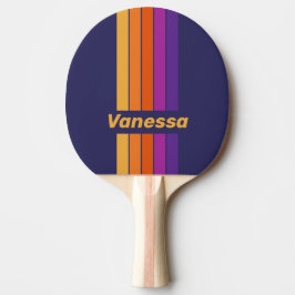 Pala De Ping Pong Vintage Grape Rainbow Pin Striped with Name
