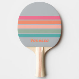 Pala De Ping Pong  Vintage Lilac Charm Across Striping with Name
