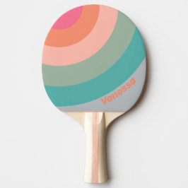 Pala De Ping Pong  Vintage Lilac Charm Circle Stripe with Name