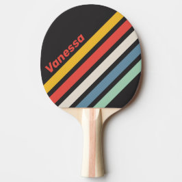 Pala De Ping Pong Vintage Midnight Angled Striping with Name