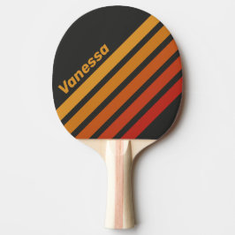 Pala De Ping Pong Vintage Midnight Sunset Angled Striping with Name