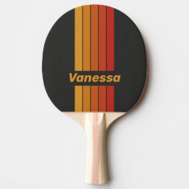 Pala De Ping Pong Vintage Midnight Sunset Pin Striped with Name