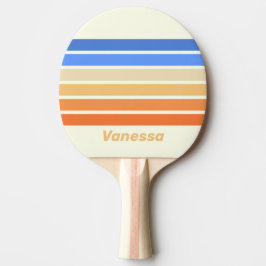 Pala De Ping Pong Vintage Ocean Sun Across Striping with Name